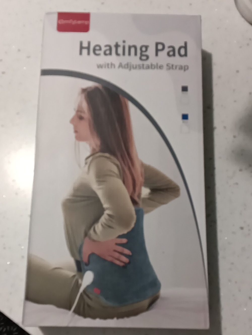 Adjustable Strap Blue Heating Pad for Back Relief